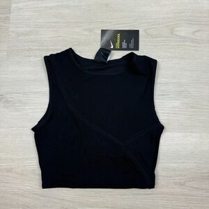 Nike Pro Hypercool Performance Cropped Top Womens Small Black CN9841 010 NEW